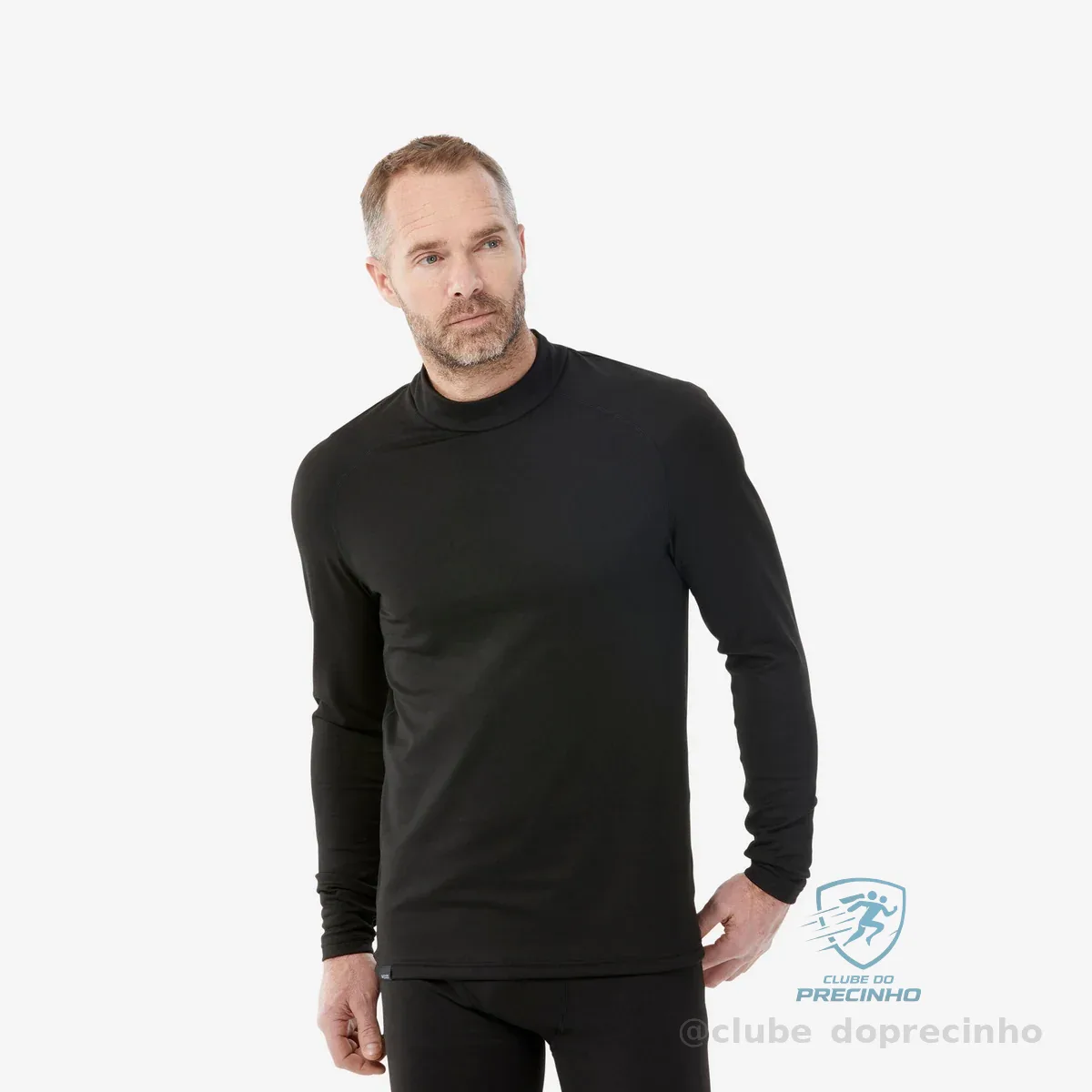 Blusa Segunda Pele Masculina de Esqui 500 Térmica Wedze Preta