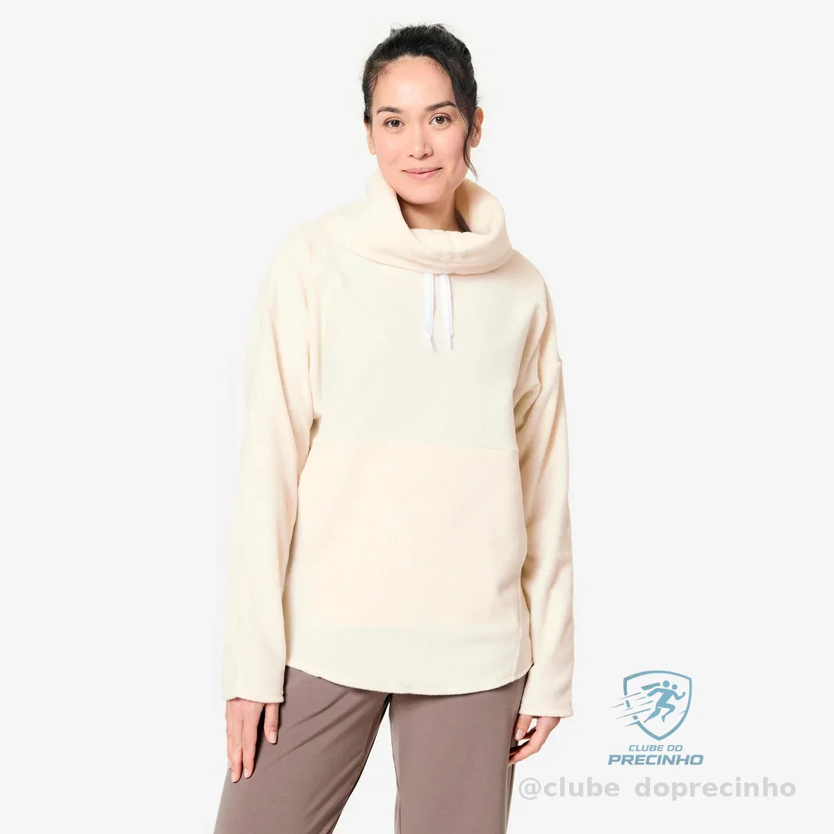 Blusa Moletom Feminina de Ioga Kimjaly Bege