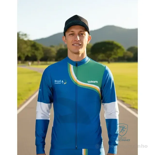 Jaqueta Casual Woom Cbtri Especial Branco E Azul Masculina