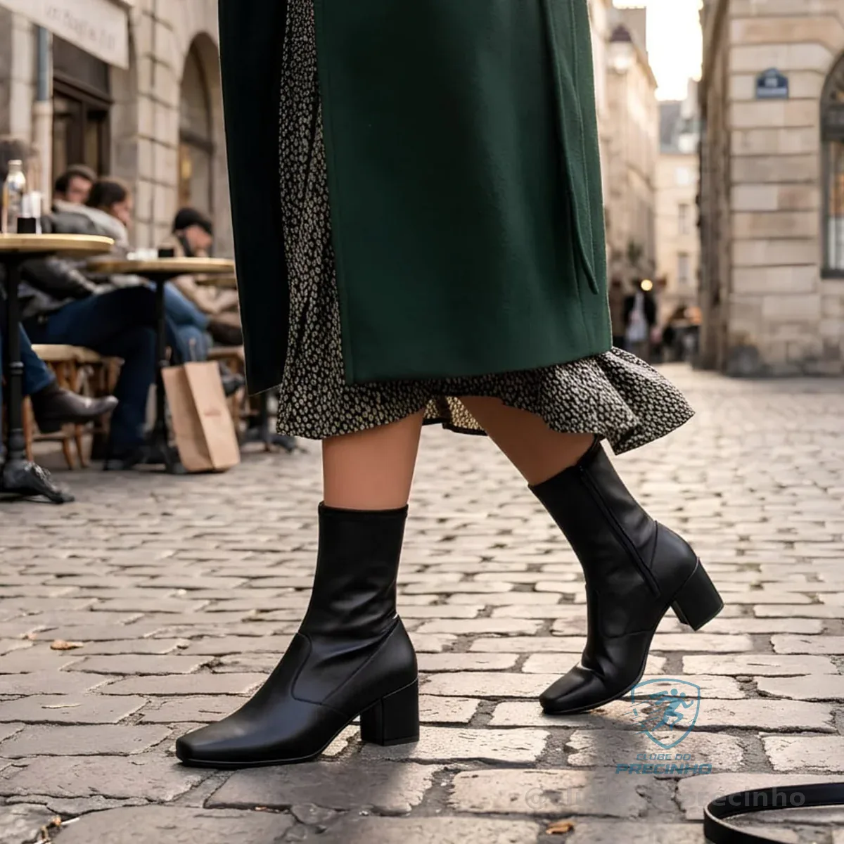 Bota Feminina Stretch Bico Quadrado Salto Grosso Mercado Livre