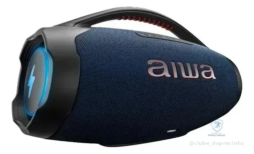 Caixa De Som Boombox Plus Aiwa Bbs-01-lbl 200w Bluetooth 30h Ip66 Usb Rgb Azul 127/220v