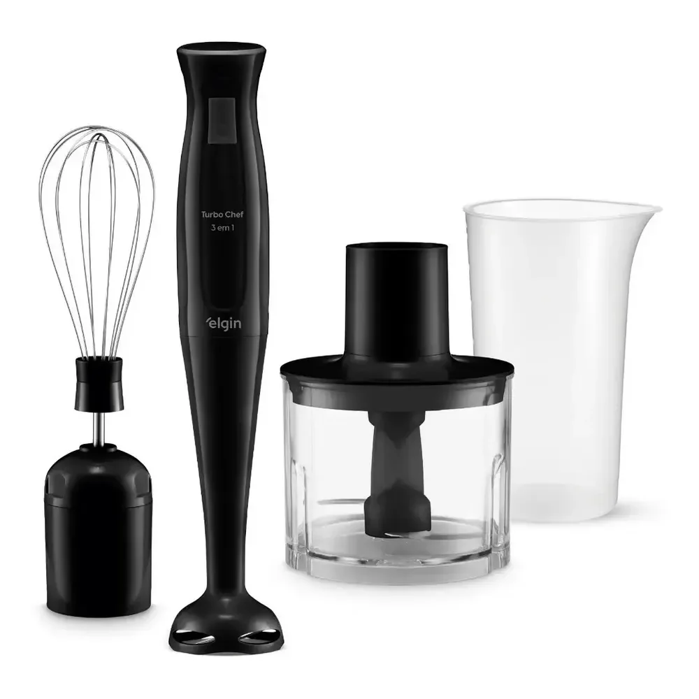 Mixer Turbo Chef 3 Em 1 200w Triturador E Fuet Elgin Preto 127v