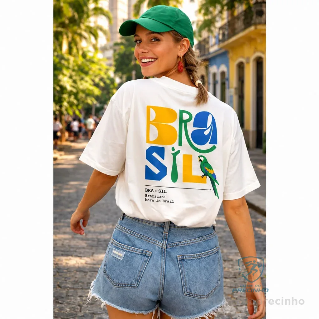 Camiseta Brasil Feminina Estampas Copa 2026 Algodão Premium Modelo Feminino Casual Shopee