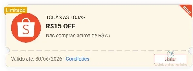 🔥 Cupom Shopee