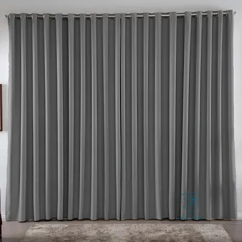 Cortina 3,00x2,80 Metros Blackout Blecaute Cinza Corta Luz Em Tecido Grosso Para Quarto E Sala Casa Laura Enxovais
