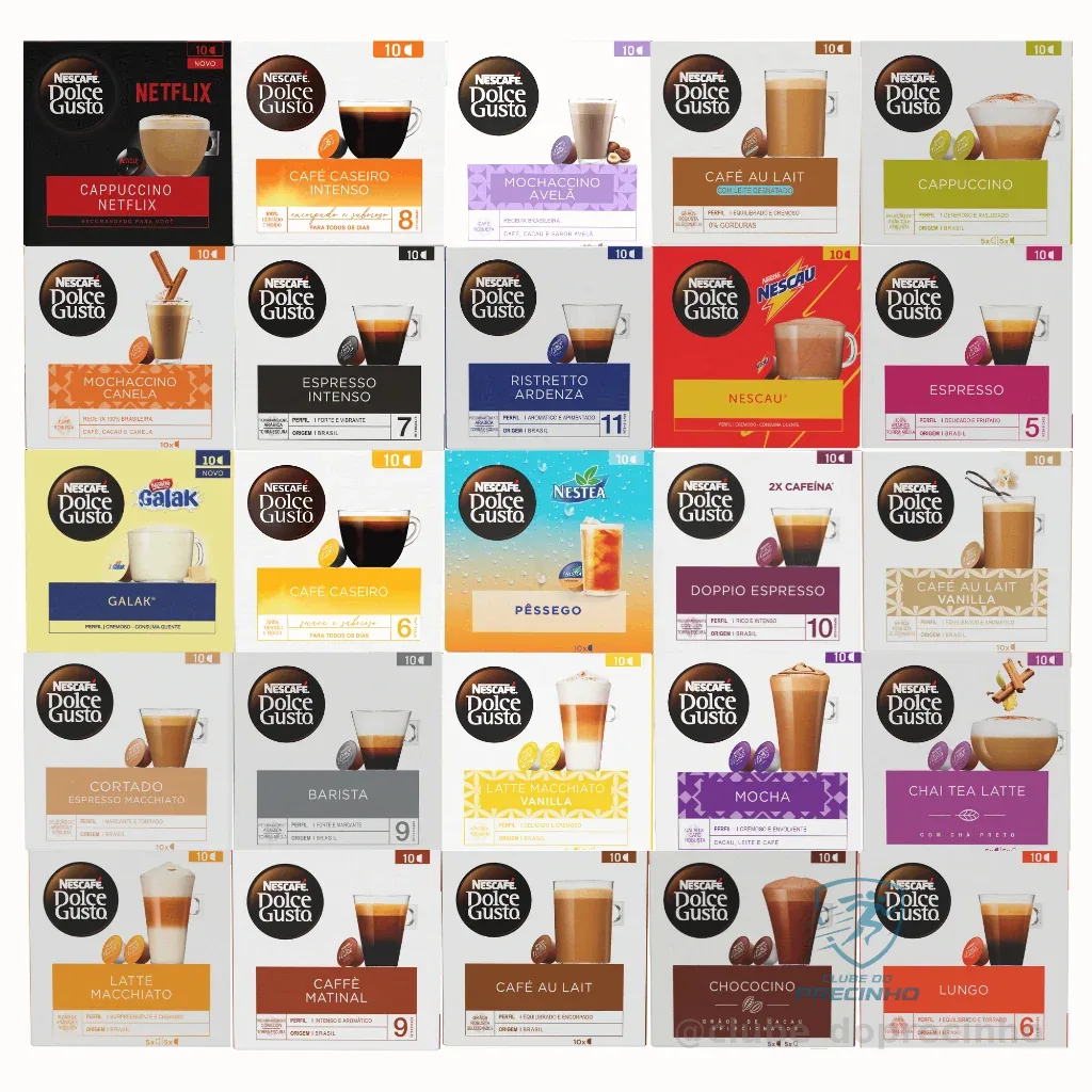 Caixa Café Dolce Gusto 10 Cápsulas Para Máquina Dolce Gusto Sabores A Sua Escolha Original Shopee