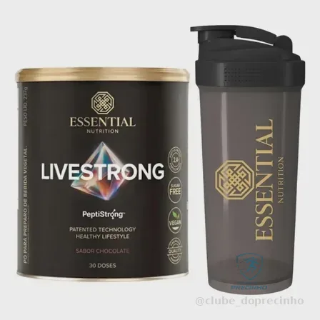 Livestrong Peptistrong 237g + Coqueteleira Essential Chocolate Mercado Livre