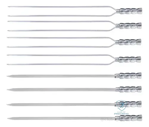 Kit 8 Espetos Para Churrasco Churrasqueira Alumínio