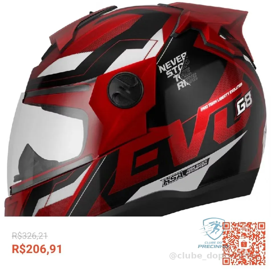 Capacete Fechado Moto Pro Tork Evolution G8 Evo Masculino e Feminino Adulto