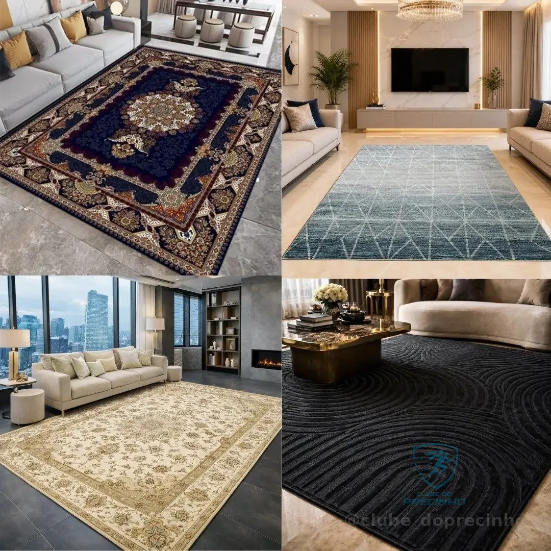 Tapete Estampado 250x200 Sala Veludo Luxuoso Aveludado