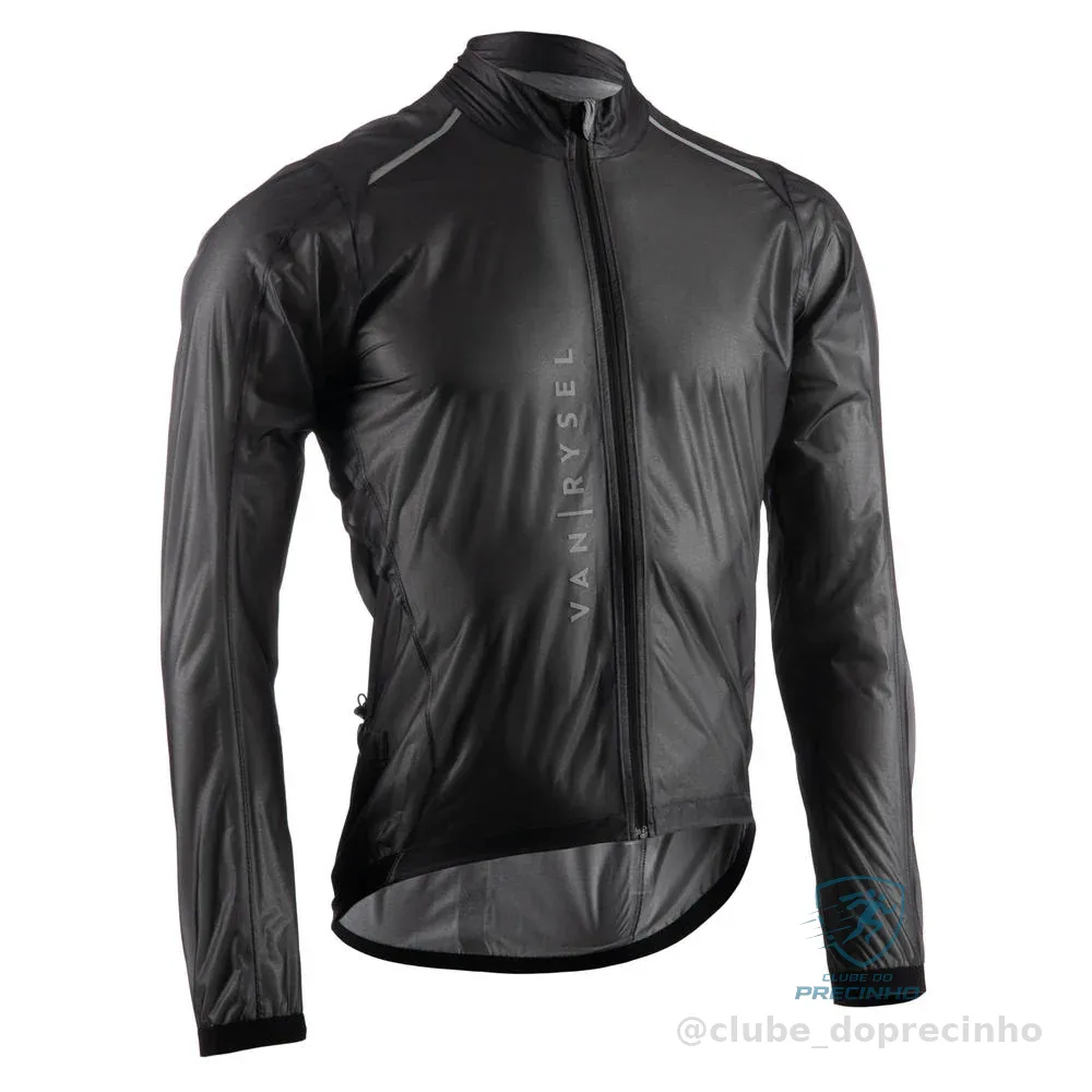 Jaqueta Adulta Impermeável Ultralight Van Rysel Preto