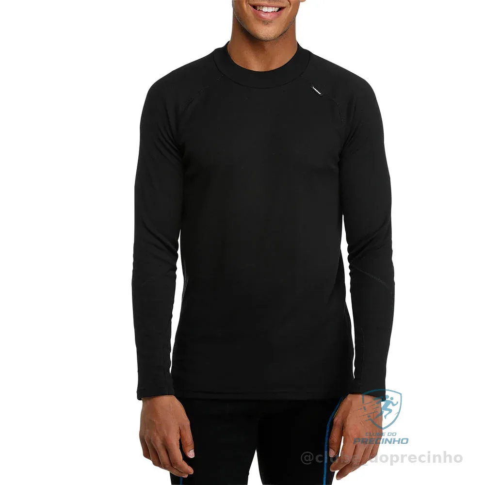 Blusa Segunda Pele Masculina de Esqui 100 Térmica Wedze Preta
