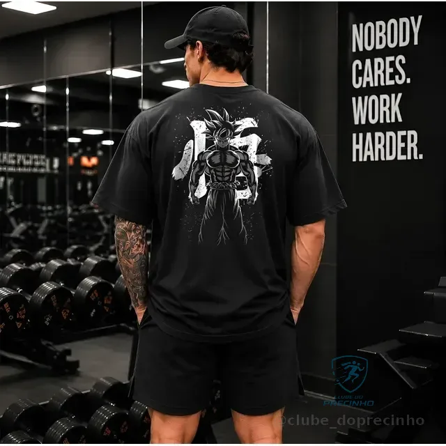 Camiseta Oversized Academia Treino Musculação Goku Algodao