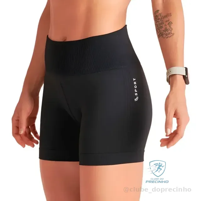 Short Feminino Lupo Modela Bumbum Sport Cós Alto Anatomico