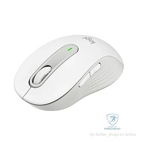Mouse Sem Fio Logitech Signature M650 com Design de Tamanho Compacto, Clique Silencioso, Botões Laterais Personalizáveis, Conexão USB e Bluetooth - Branco