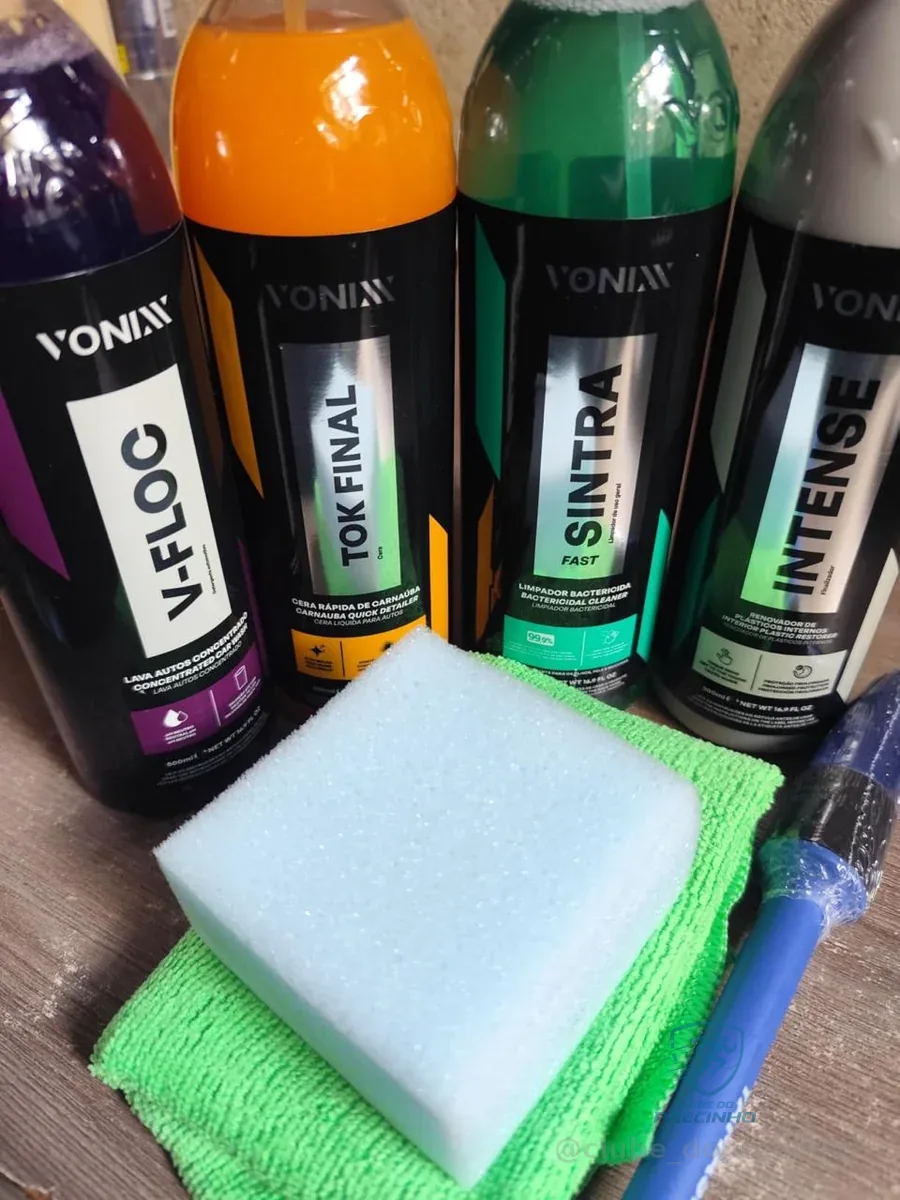 Limpeza Automotiva Completa Shampoo V-floc Revitalizador Intense Cera Tok Final Limpador Sintra Fast Pano Vonixx