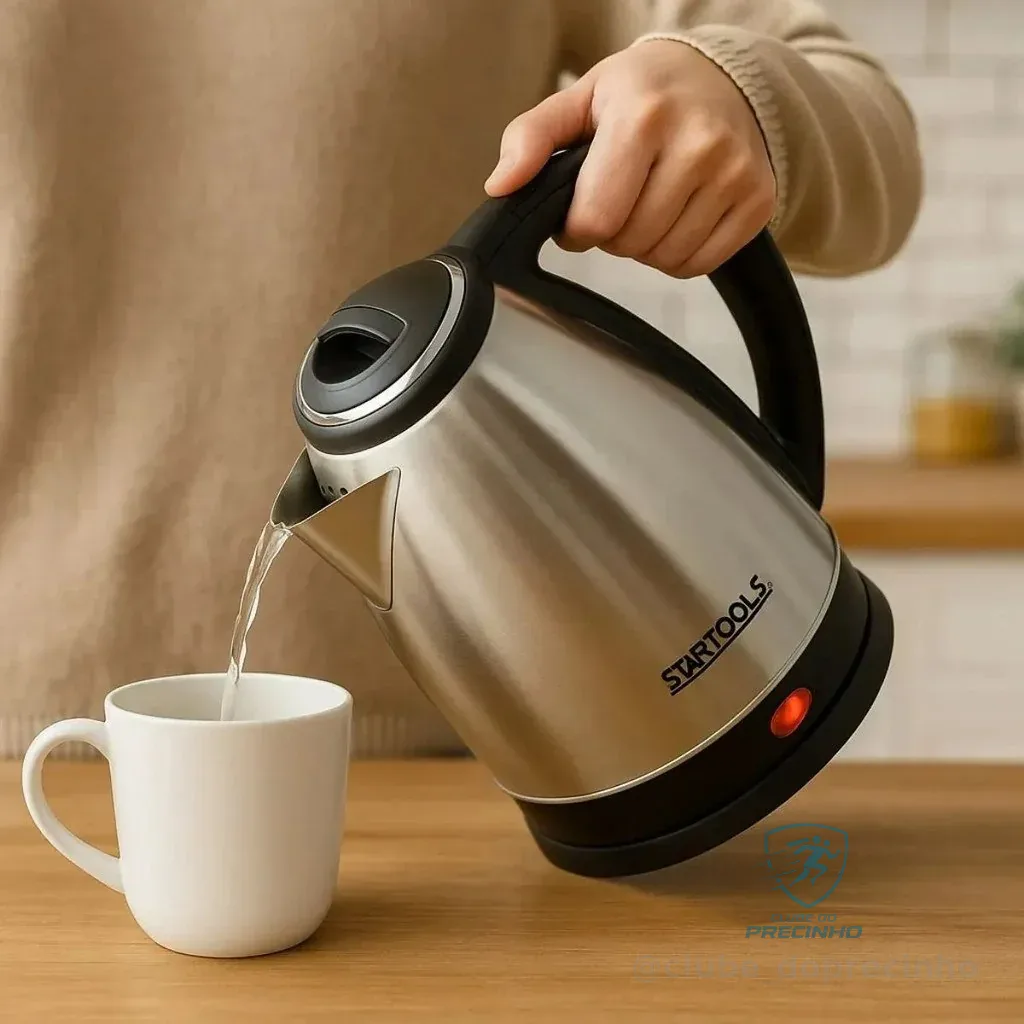 Chaleira Elétrica Jarra 1.8L Café Chá Inox 220v