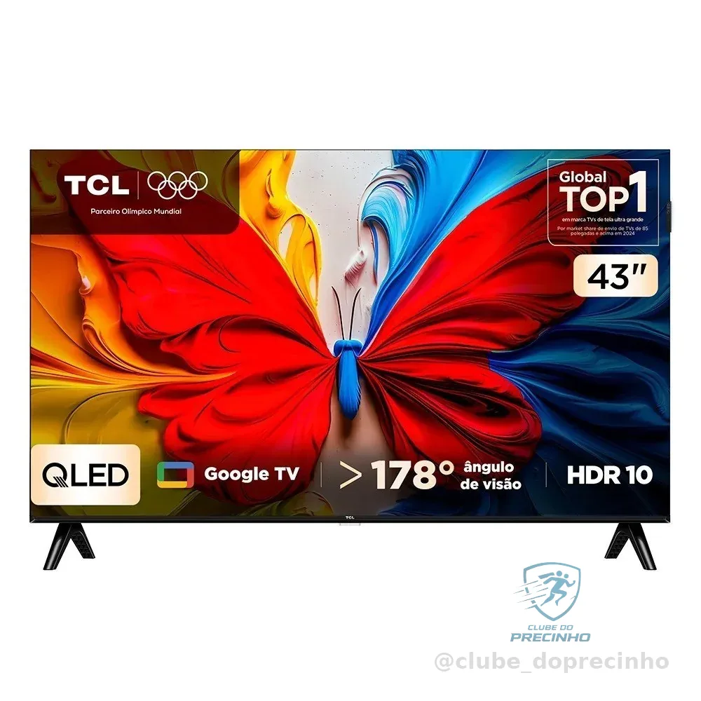 ️ Smart TV TCL 43 Polegadas Full HD QLED S5K WiFi Bluetooth Google TV 2 HDMI HDR10 Dolby Audio 43S5K
