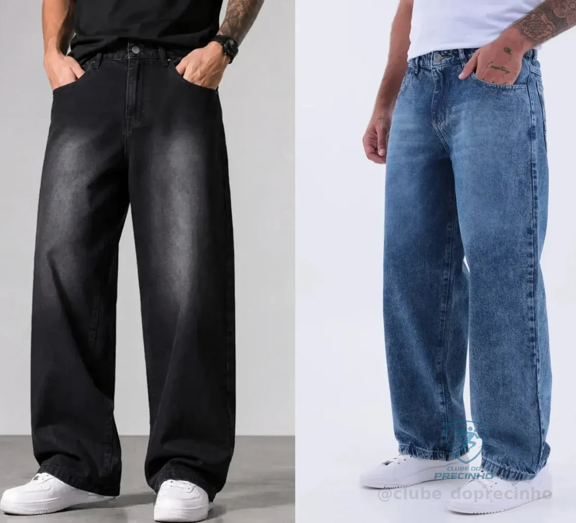 Calça Jeans Larga Baggy Reta Balão Wide Mercado Livre