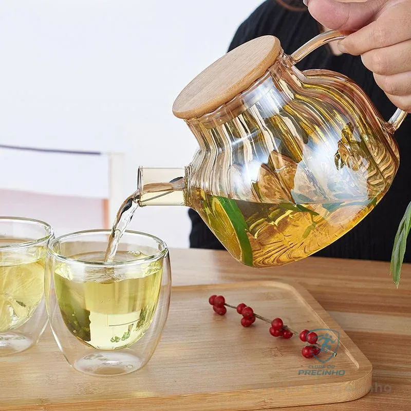 Bule de Vidro que Vai ao Fogo com alta resistência a calor e super elegante Shopee