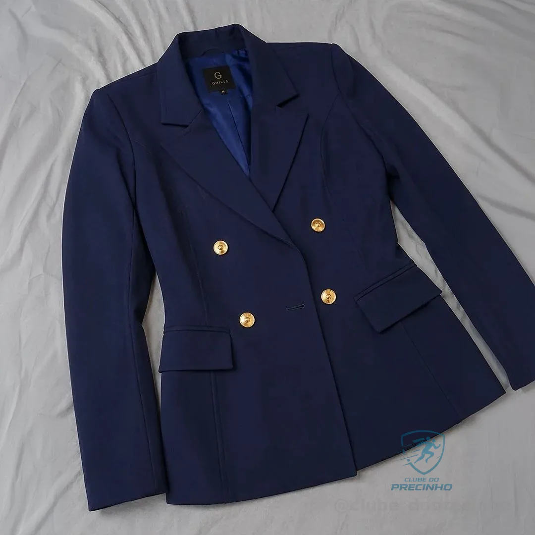 Blazer Feminino Alfaiataria Com Botões (8 cores) Mercado Livre