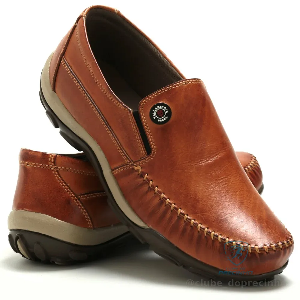 Sapatilha Mocassim Masculina Couro Legitimo Conforto Total Shopee