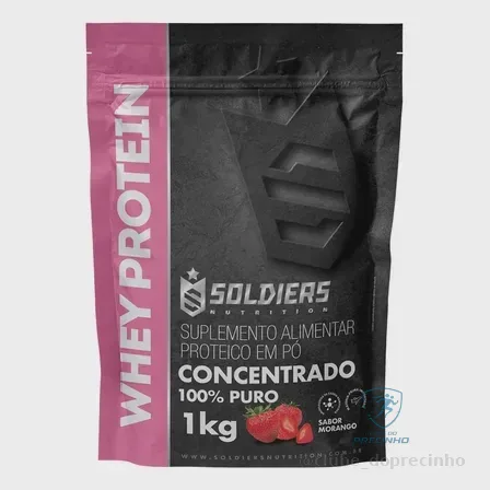 Whey Protein Concentrado 1kg Sabor Morango Soldiers Nutrition Mercado Livre