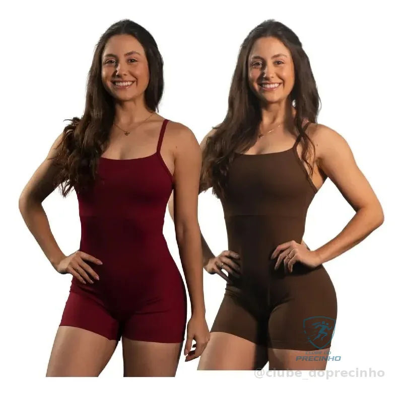 Kit 2 Macaquinho Curto Fitness Poli Academia Mercado Livre