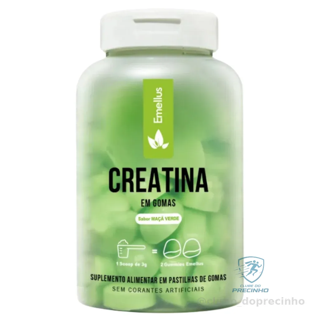 Creatina em Gomas Sabor Maçã Verde 60 Gummy Zero Açúcar Emellus Shopee