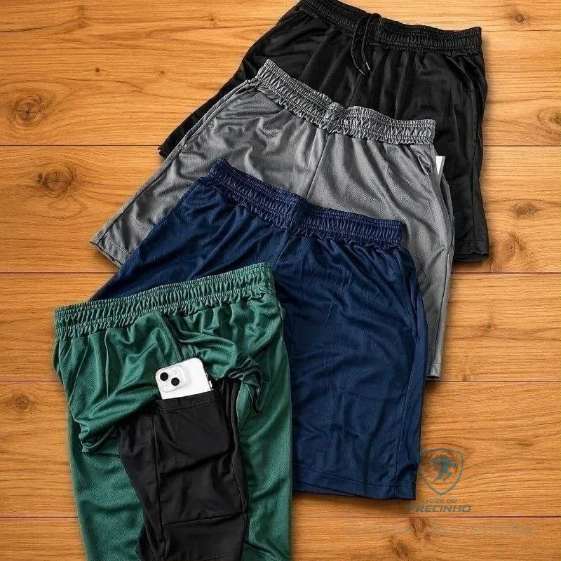 Kit 4 Shorts 2 em 1 Duplo Dryfit Masculino Mercado Livre