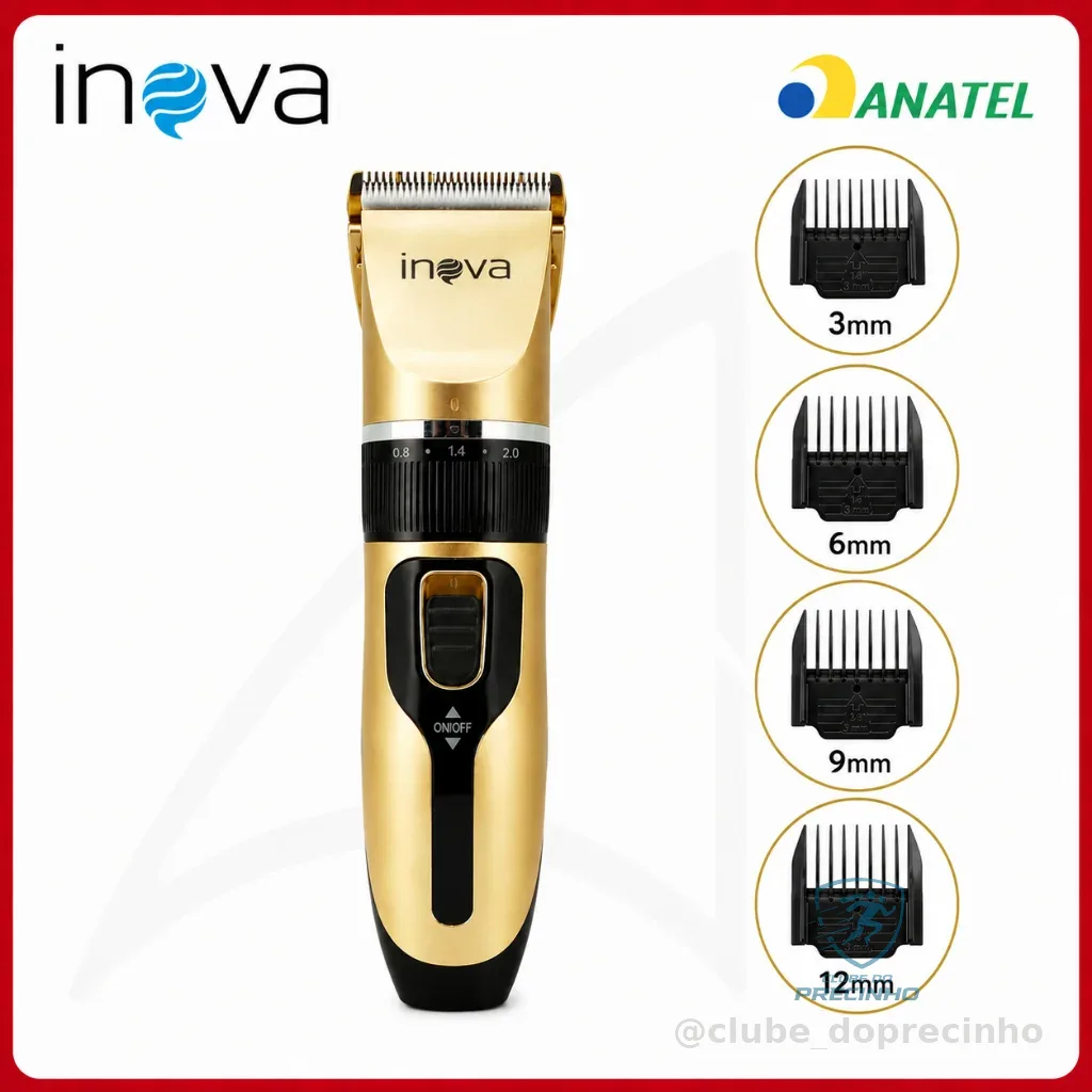 Máquina Cortador de Cabelo e Pet Barbeador Sem Fio Profissional Bivolt Shopee