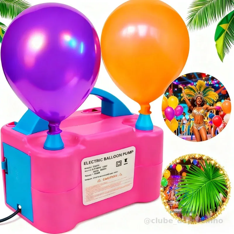 Inflador Elétrico de Balões Bexigas 110v/220v Festa Ornamentação Bomba de Encher Bola de Festas，com 2 Bicos，Bomba infláv Shopee