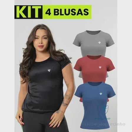 Kit 4 Blusas Feminina Fitness Dry Fit Camiseta Academia Mercado Livre