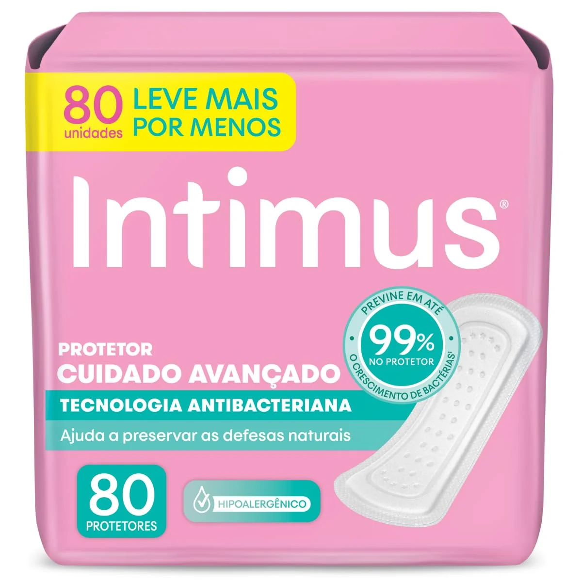 Protetor Díário Intimus® Tecnologia Antibacteriana - 80 un