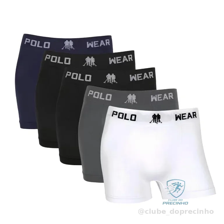 Kit 5 Cuecas Boxer Masculino Adulto - Cueca Box Masculina Polo Wear Shopee