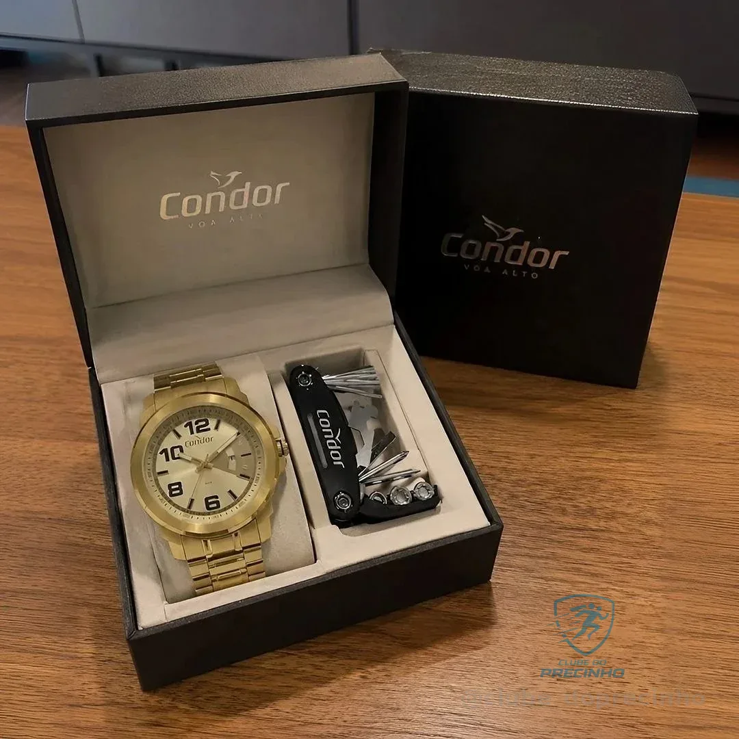 Kit Relógio Condor Masculino Speed Dourado Co2117BA/K4X Dourado Champanhe Mercado Livre