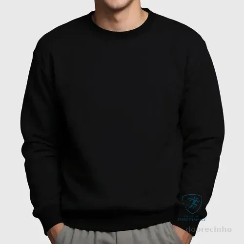 Blusa Moletom Gola Redonda Unissex Gola Careca Promoção