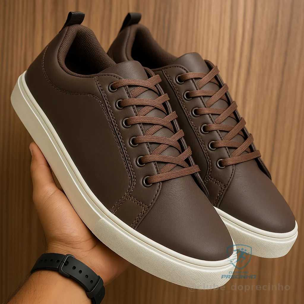 Tênis Masculino Casual Dia a Dia Trabalho Estiloso Urbano Básico Couro Sintético Shopee