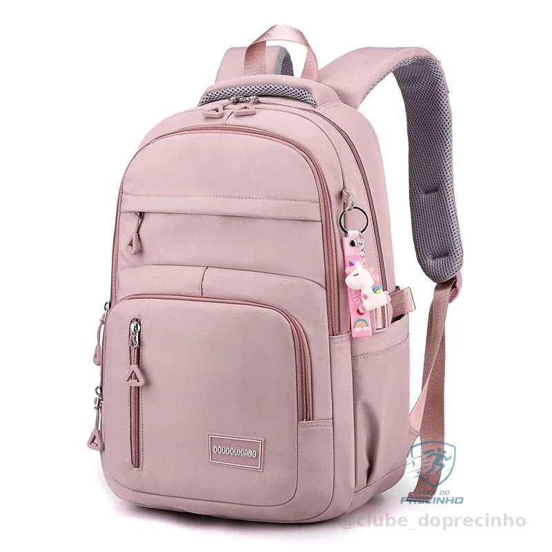 Mochila feminina casual e versátil leve e à prova d'água com grande capacidade para estudantes Shopee