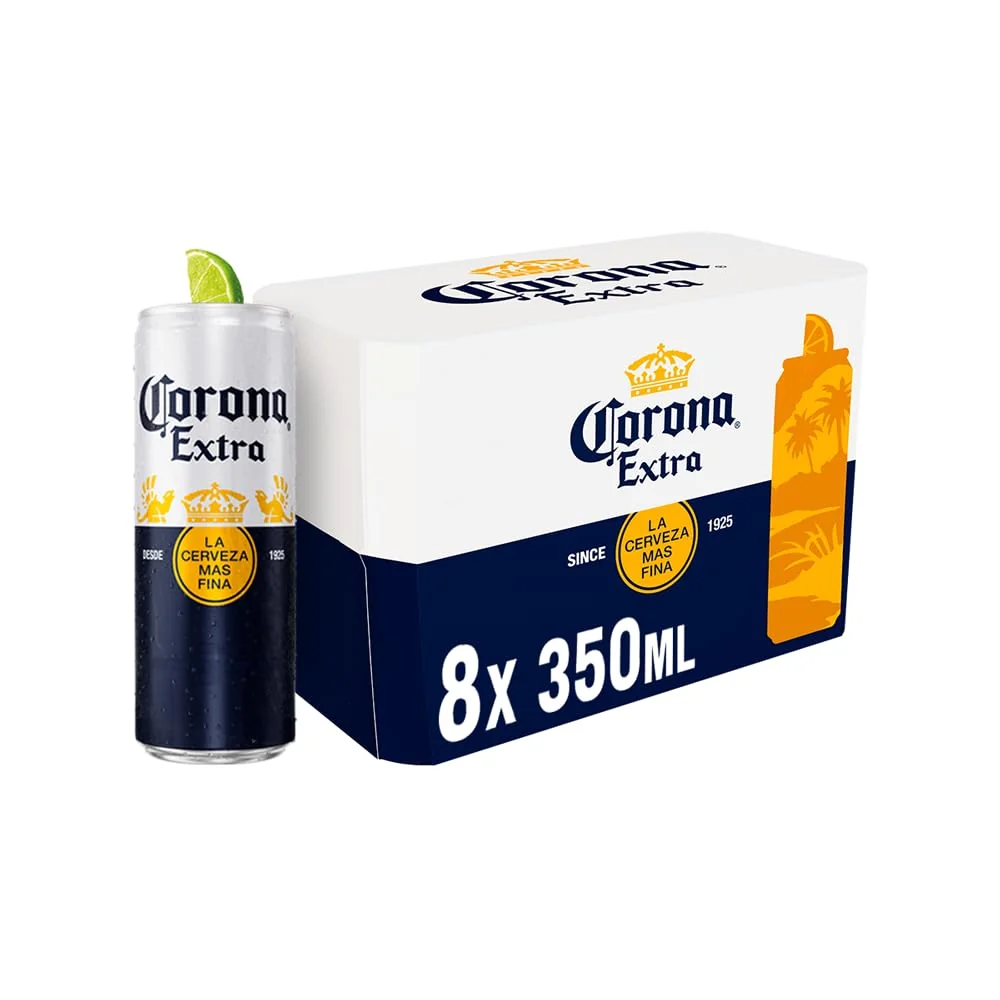 Cerveja Corona Extra Lata 350ml - Pack com 8 unidades
