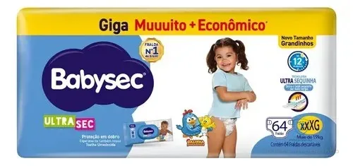 Fralda Babysec Ultra Giga Xxxg 64 Unidades Sem Gênero