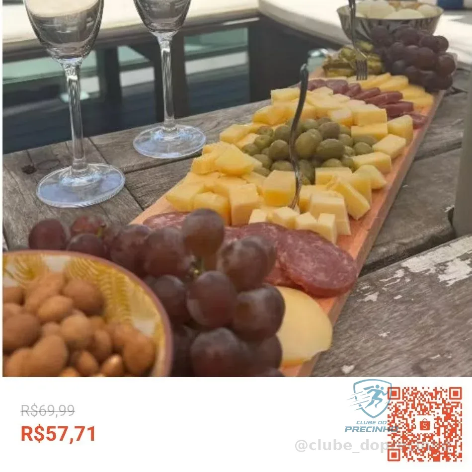 Tábua De Corte Frios Aperitivos Petisqueira 70cm por 14cm