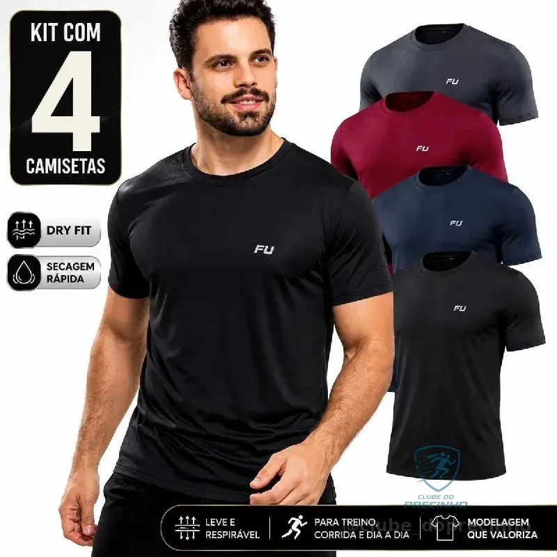 Camisa Dry Fit Kit Com 4 Academia Treino Corrida Premium Mercado Livre