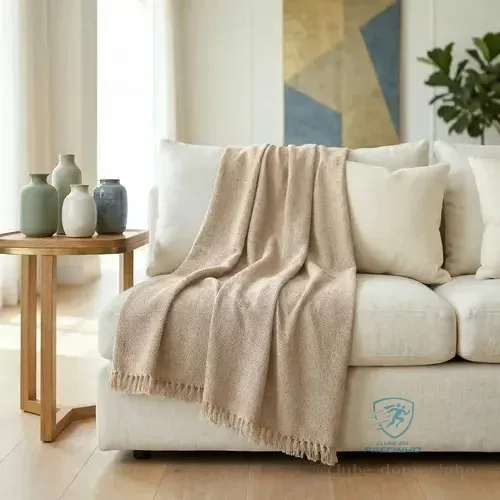 Manta Sofá Luxo Grande 120x210 Protetora Capa Decorativa Areia Lisa