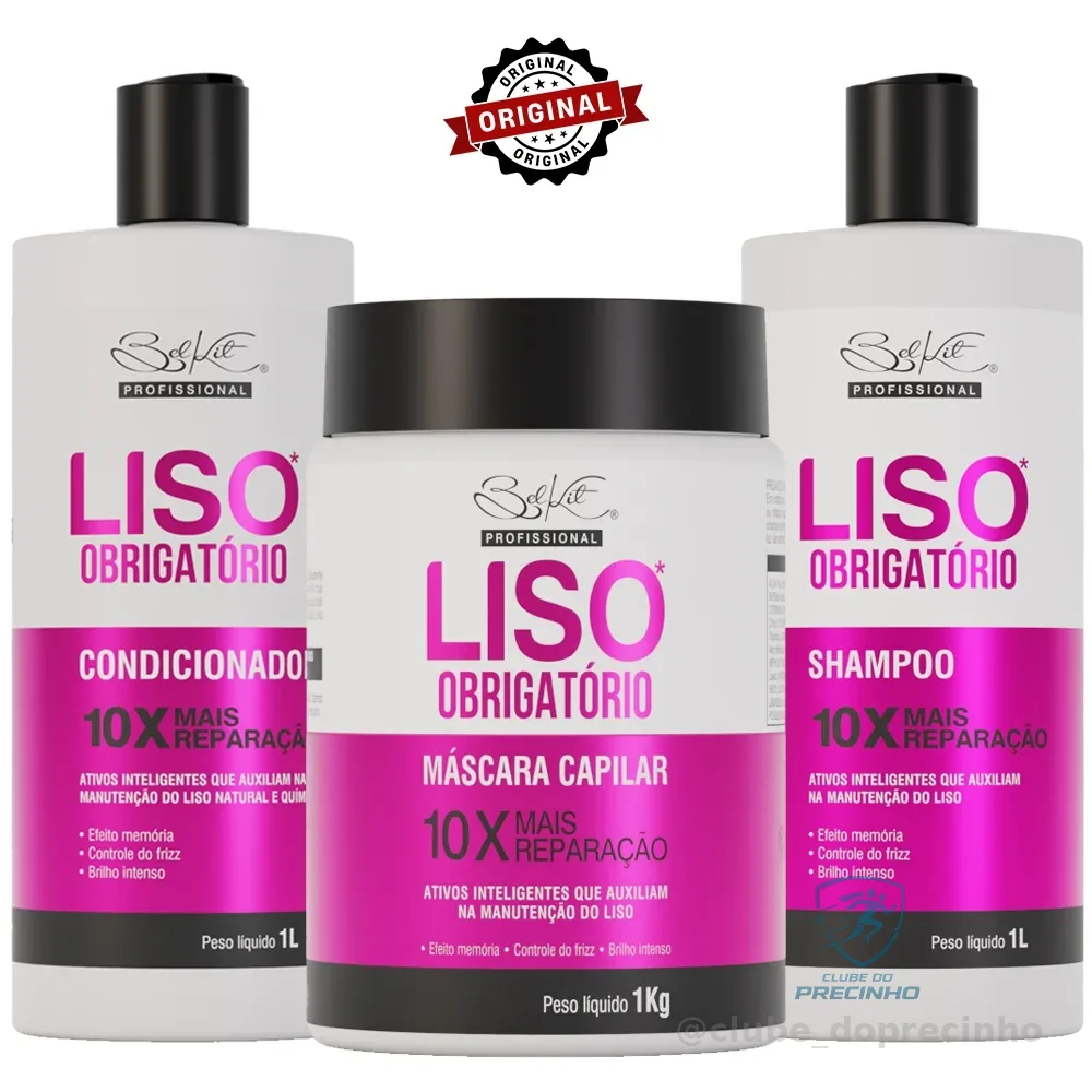 Kit Profissional 3 Itens Capilar Liso Obrigatório 1L | Kit Profissional Para Cabelos Lisos Shopee