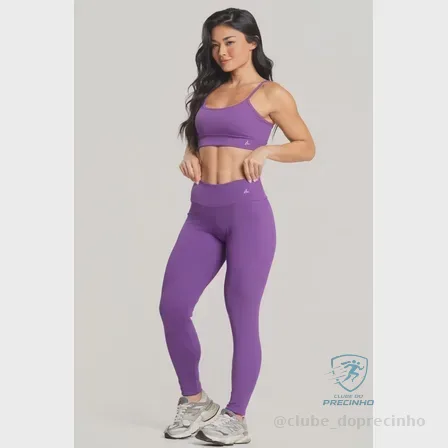 Conjunto de Calça Legging Fitness Canelado Top Academia Mercado Livre