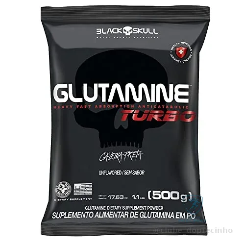 Refil Glutamine Turbo 500G, Black Skull