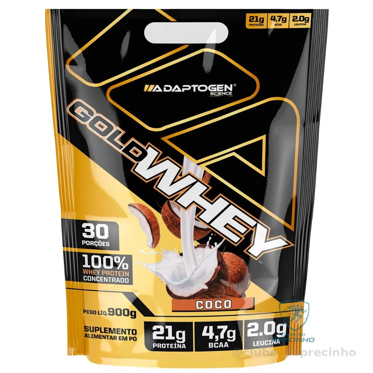 Gold Whey Refil 900g Sabor: Coco - Adaptogen Science | Whey Protein Concentrado