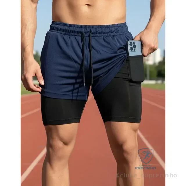Shorts 2 Em 1 Térmico De Compressão Bolso Secreto