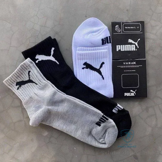 Kit 6 Pares Meias Puma Cano Médio Alto Mercado Livre